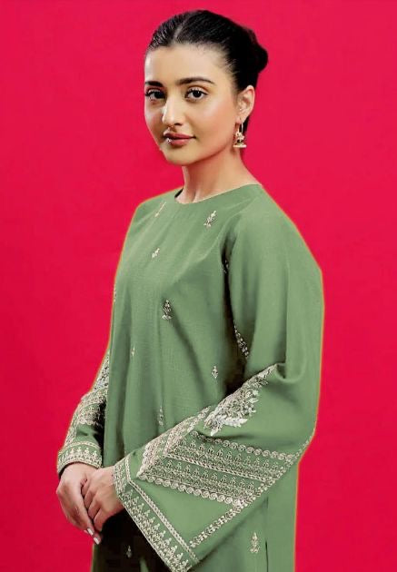 URGE - 3PC DHANAK UNSTITCH EMBROIDERED SUIT HR-101 PISTA