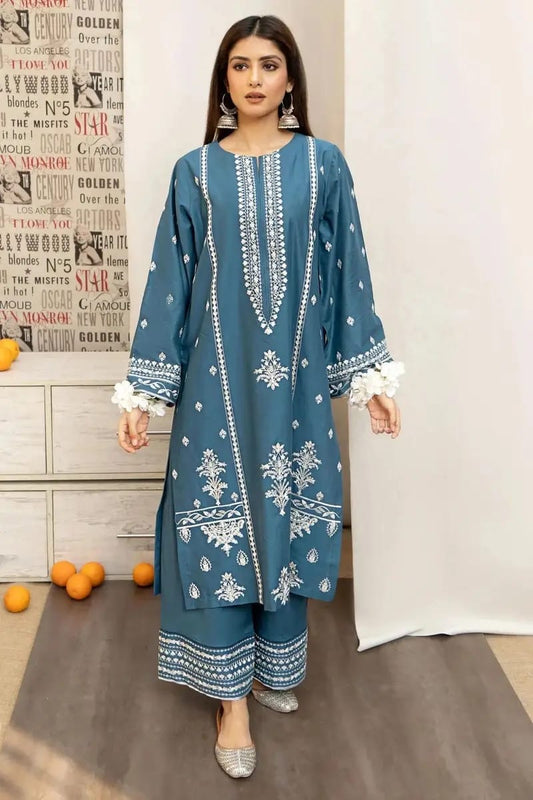 URGE - 3PC DHANAK UNSTITCH EMBROIDERED SUIT HR-120