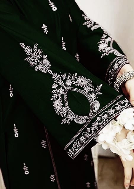 URGE - 3PC DHANAK UNSTITCH EMBROIDERED SUIT HR-137 GREEN