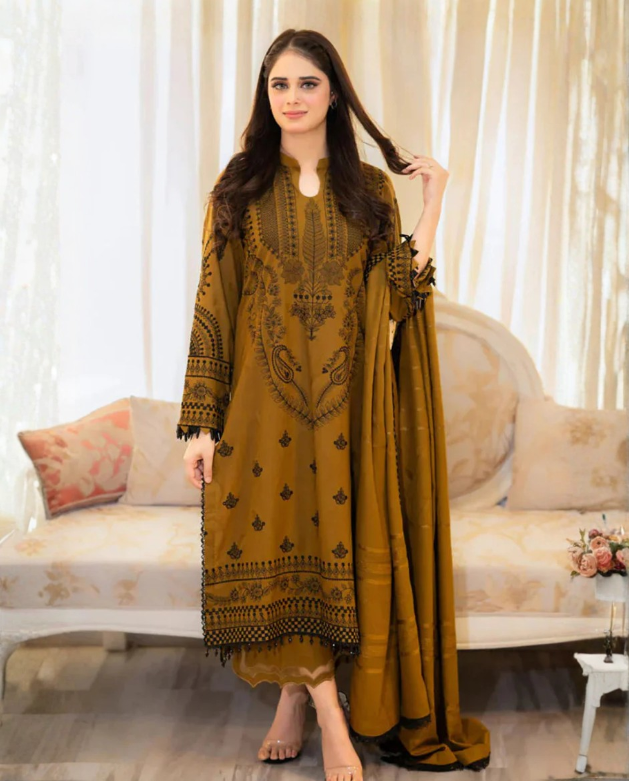 DHANAK 3PC EMBROIDERED