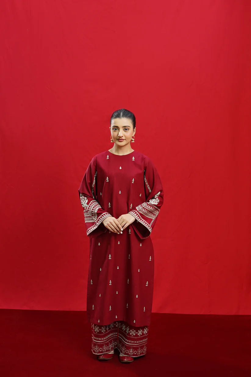 URGE - 3PC DHANAK UNSTITCH EMBROIDERED SUIT HR-101