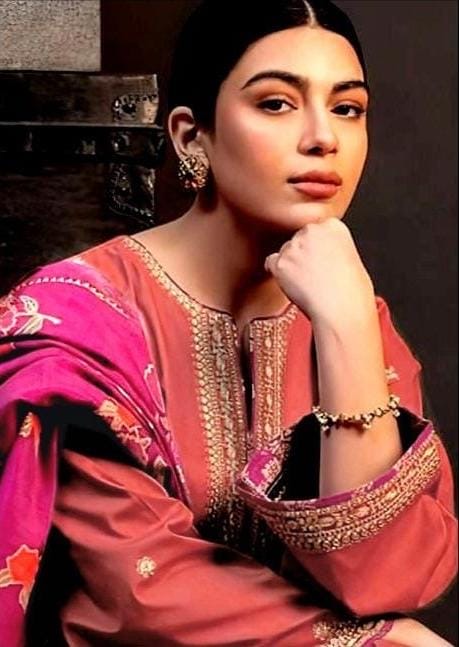 COCO - 3PC DHANAK UNSTITCH EMBROIDERED SUIT HR-139 PEACH