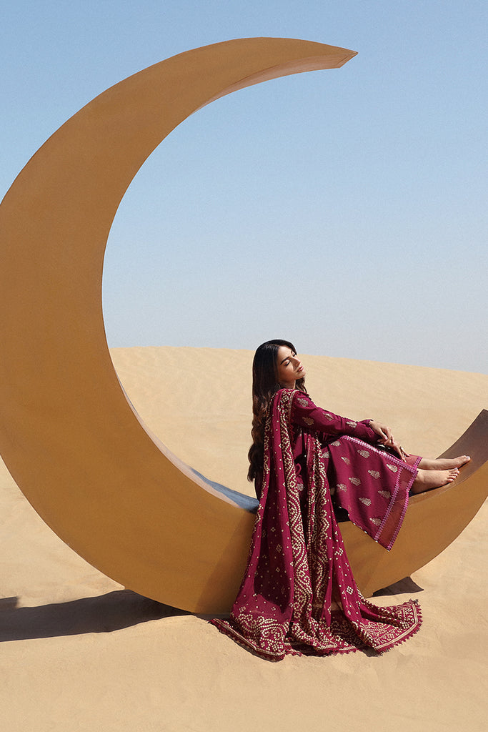 CROSS STITCH- 3PC DHANAK UNSTITCH EMBROIDERED SUIT HR-204