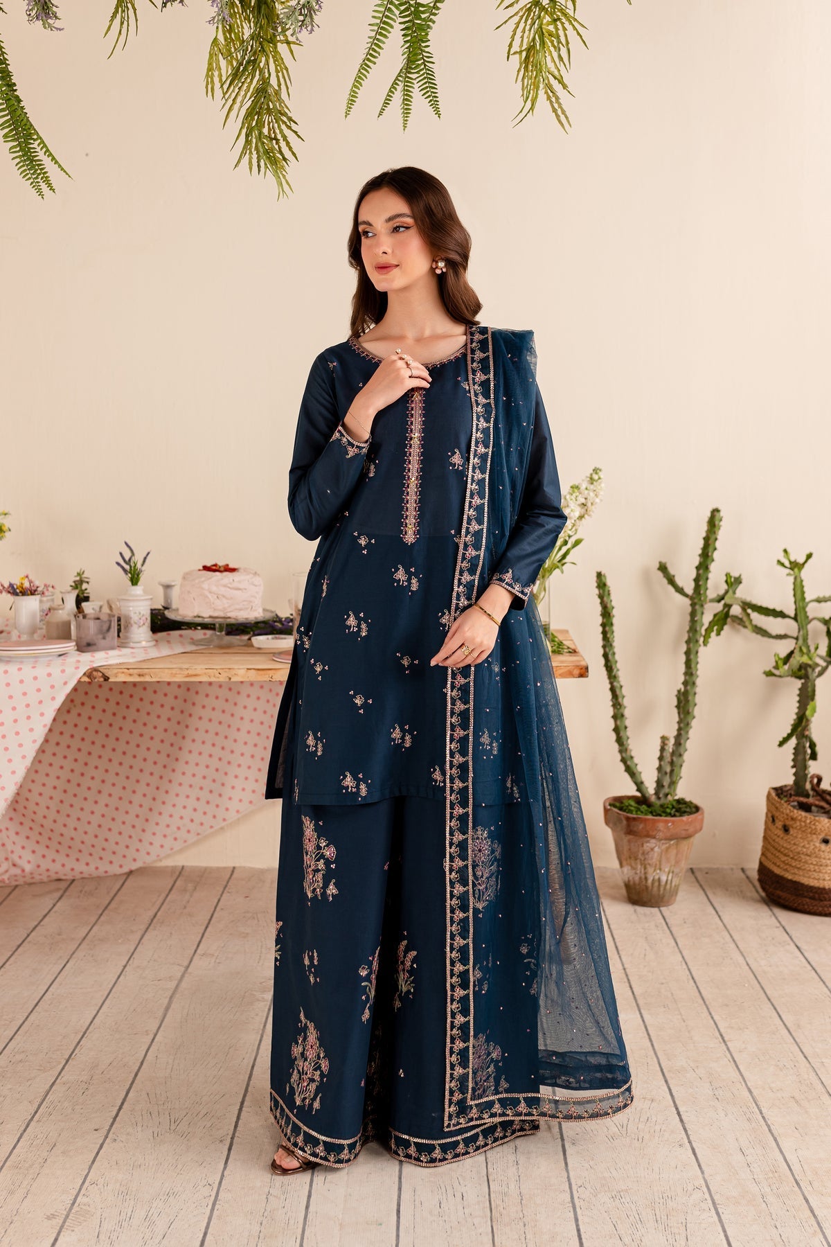BATIK - 3PC DHANAK UNSTITCH EMBROIDERED SUIT HR-208