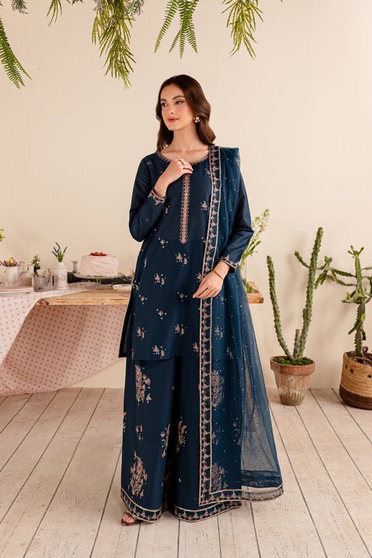 BATIK - 3PC DHANAK UNSTITCH EMBROIDERED SUIT HR-208