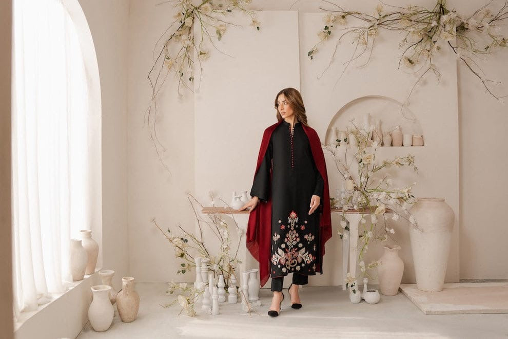 MARIA B - 3PC DHANAK UNSTITCH EMBROIDERED SUIT HR-1015