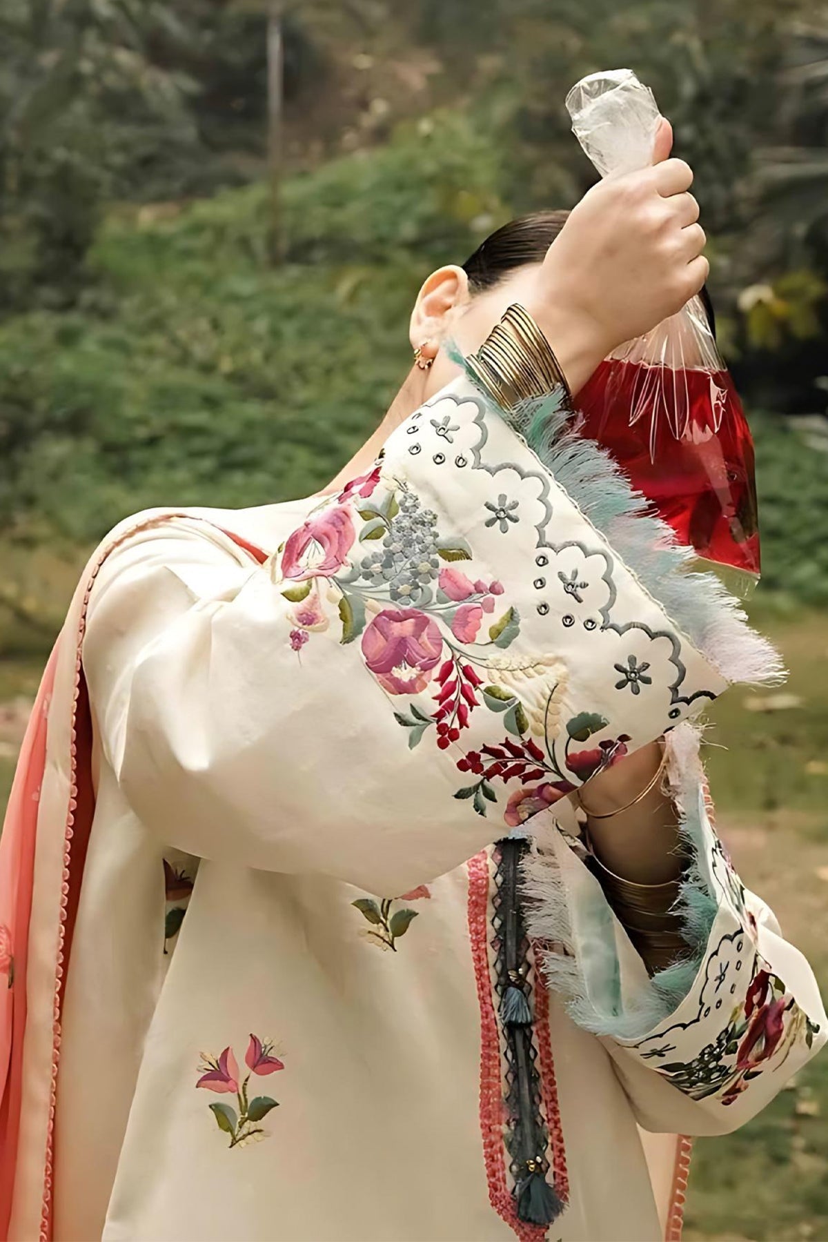 COCO BY ZARASHAHJAHAN - 3PC DHANAK UNSTITCH EMBROIDERED SUIT HR-1014