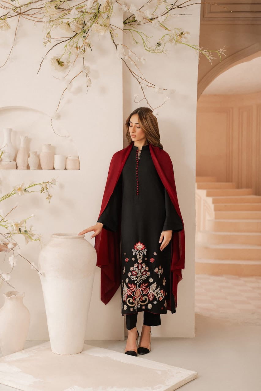 MARIA B - 3PC DHANAK UNSTITCH EMBROIDERED SUIT HR-1015