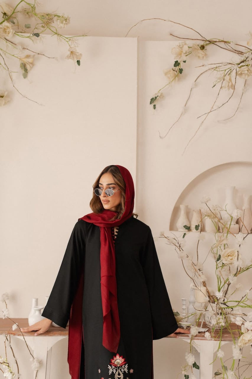 MARIA B - 3PC DHANAK UNSTITCH EMBROIDERED SUIT HR-1015