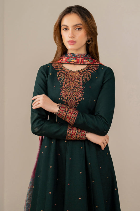 JAZMIN - 3PC DHANAK UNSTITCH EMBROIDERED SUIT HR-232