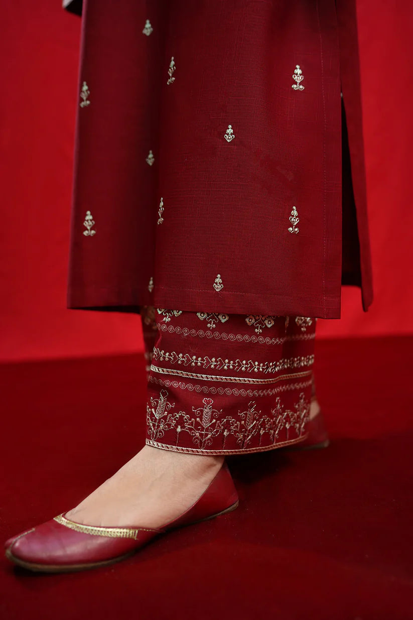 URGE - 3PC DHANAK UNSTITCH EMBROIDERED SUIT HR-101