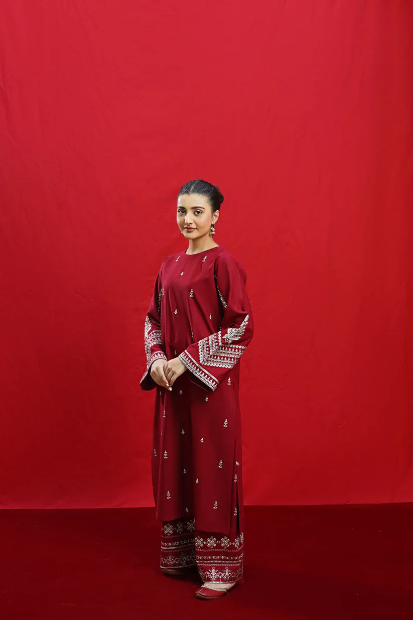 URGE - 3PC DHANAK UNSTITCH EMBROIDERED SUIT HR-101