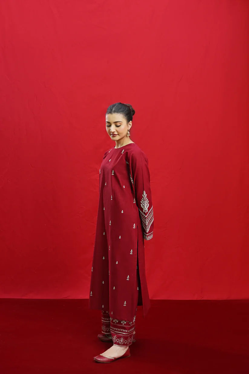 URGE - 3PC DHANAK UNSTITCH EMBROIDERED SUIT HR-101