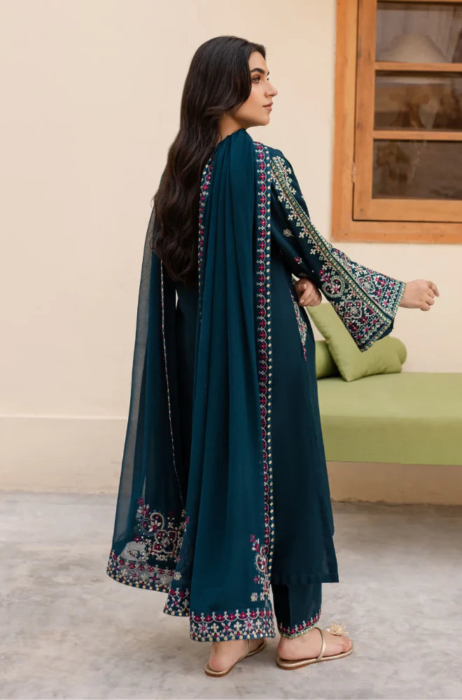 ASLING - 3PC DHANAK UNSTITCH EMBROIDERED SUIT HR-229
